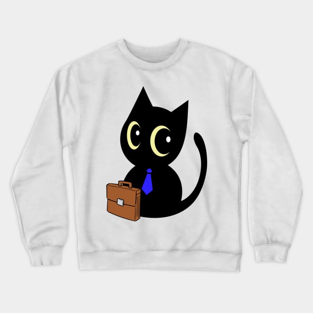 Funny cat is on the way to work Crewneck Sweatshirt by Pet Station